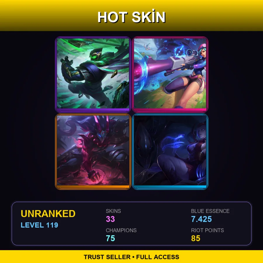 EUNE | Lv119 | Unranked | 33 Skin | 75 Champ