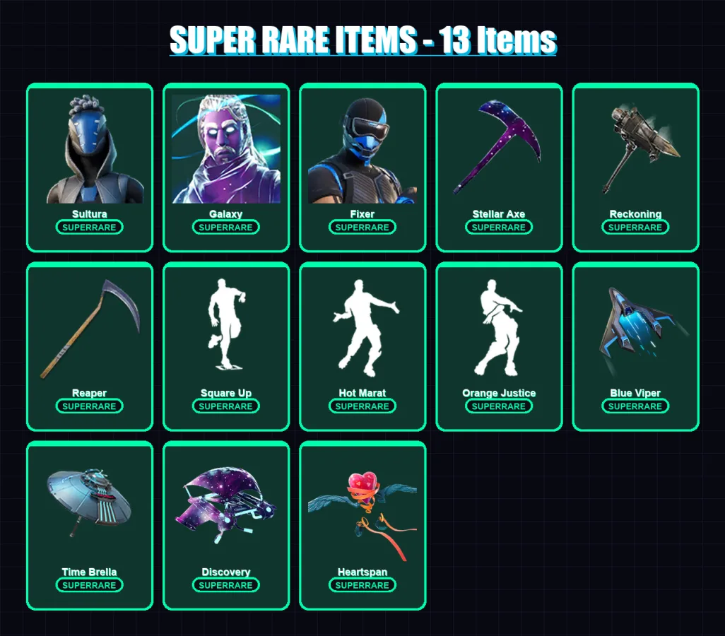 [PS4/PS5/XBOX/PC] | Sultura | Galaxy | Fixer | Kymera | Menace | 122 skin | 125 pickaxe | 107 emote | 121 glider | Lv2020