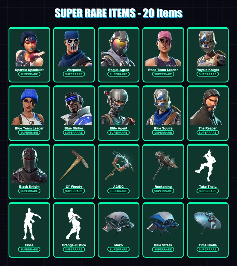 [PS4/PS5/XBOX/PC] | Sparkle Specialist | Warpaint | Rogue Agent | 87 skin | Lv897