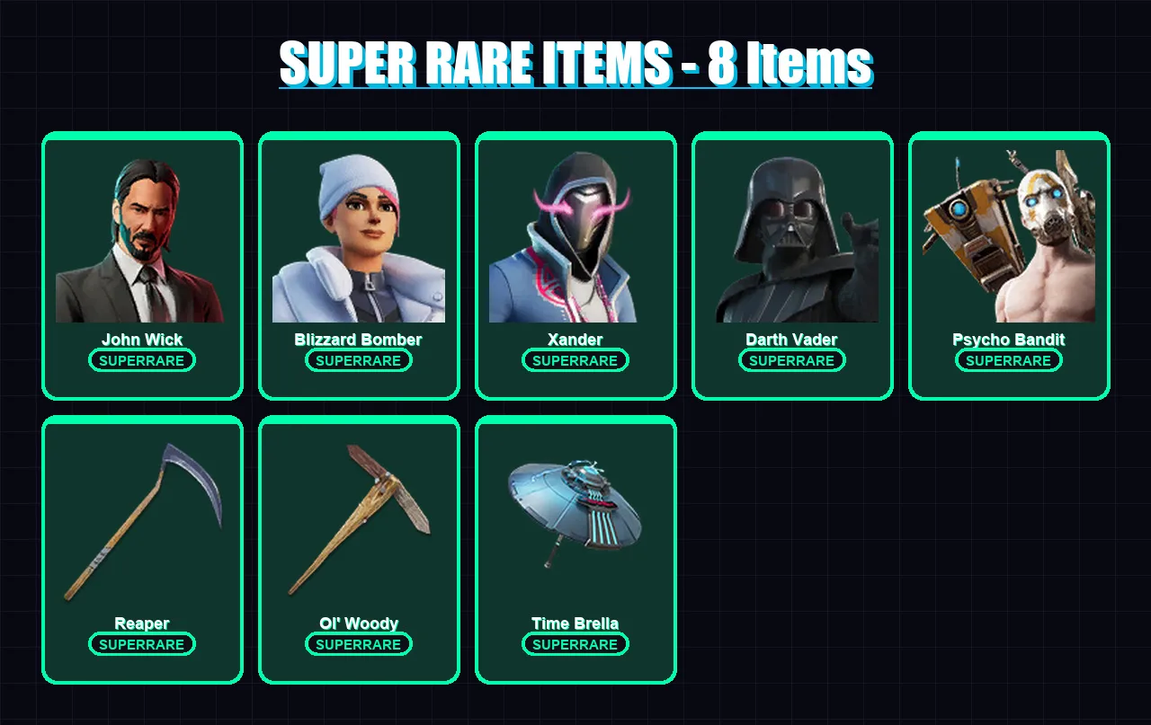 [PS4/PS5/XBOX/PC] | John Wick | Blizzard Bomber | Xander | Darth Vader | Psycho Bandit | 340 skin | 373 pickaxe | 243 emote | 214 glider | Lv3983 — Fortnite account