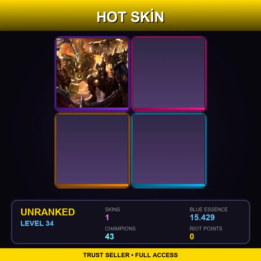 LAN | Lv34 | Unranked | 1 Skin | 43 Champ