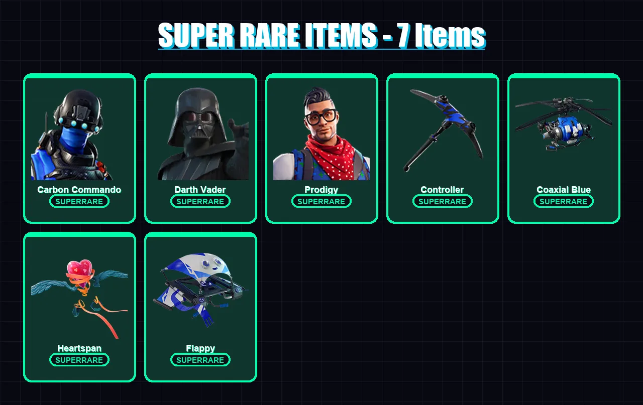[PC/XBOX] | Carbon Commando | Darth Vader | Prodigy | Vegeta | Renzo the Destroyer | 44 skin | 59 pickaxe | 46 emote | 59 glider | Lv671