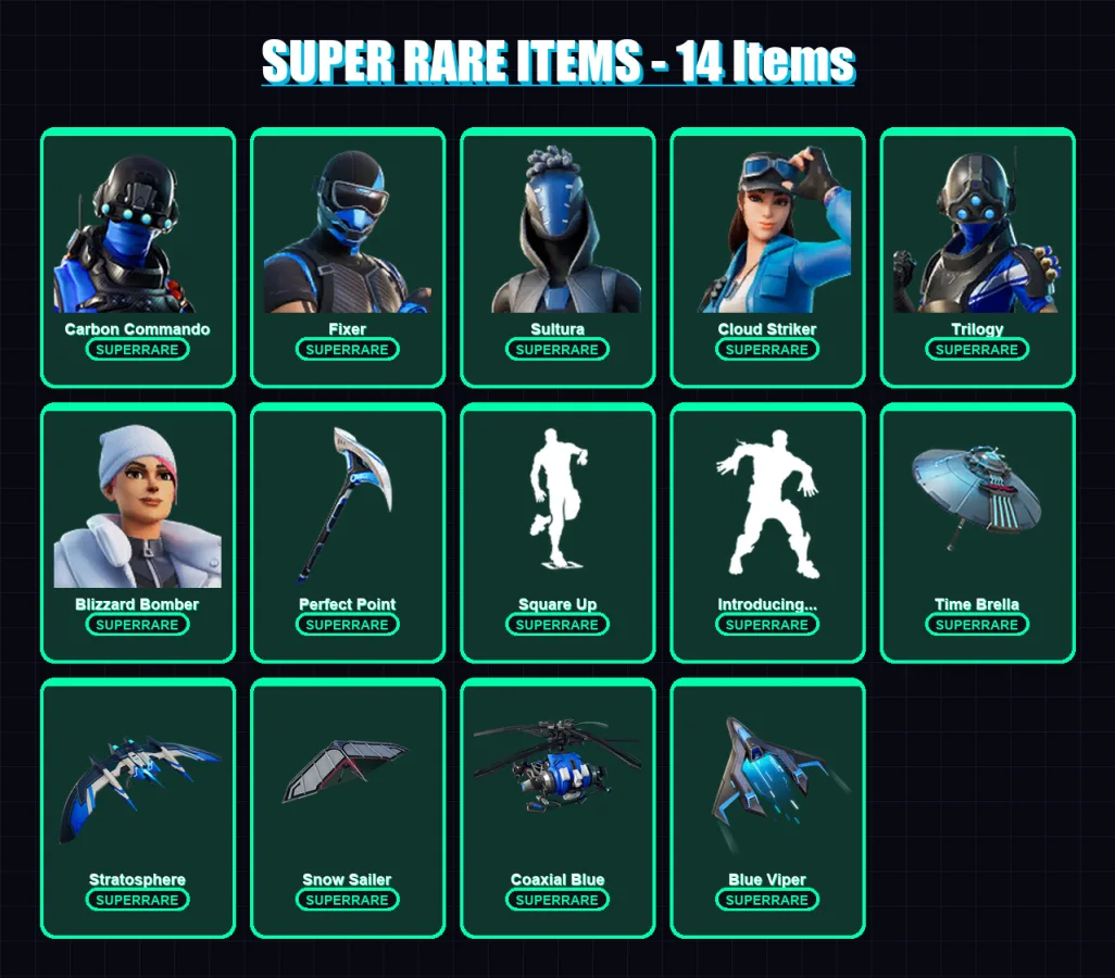 [PC/XBOX] | Carbon Commando | Fixer | Sultura | Cloud Striker | Trilogy | 103 skin | 162 pickaxe | 120 emote | 147 glider | Lv1944 — Fortnite account