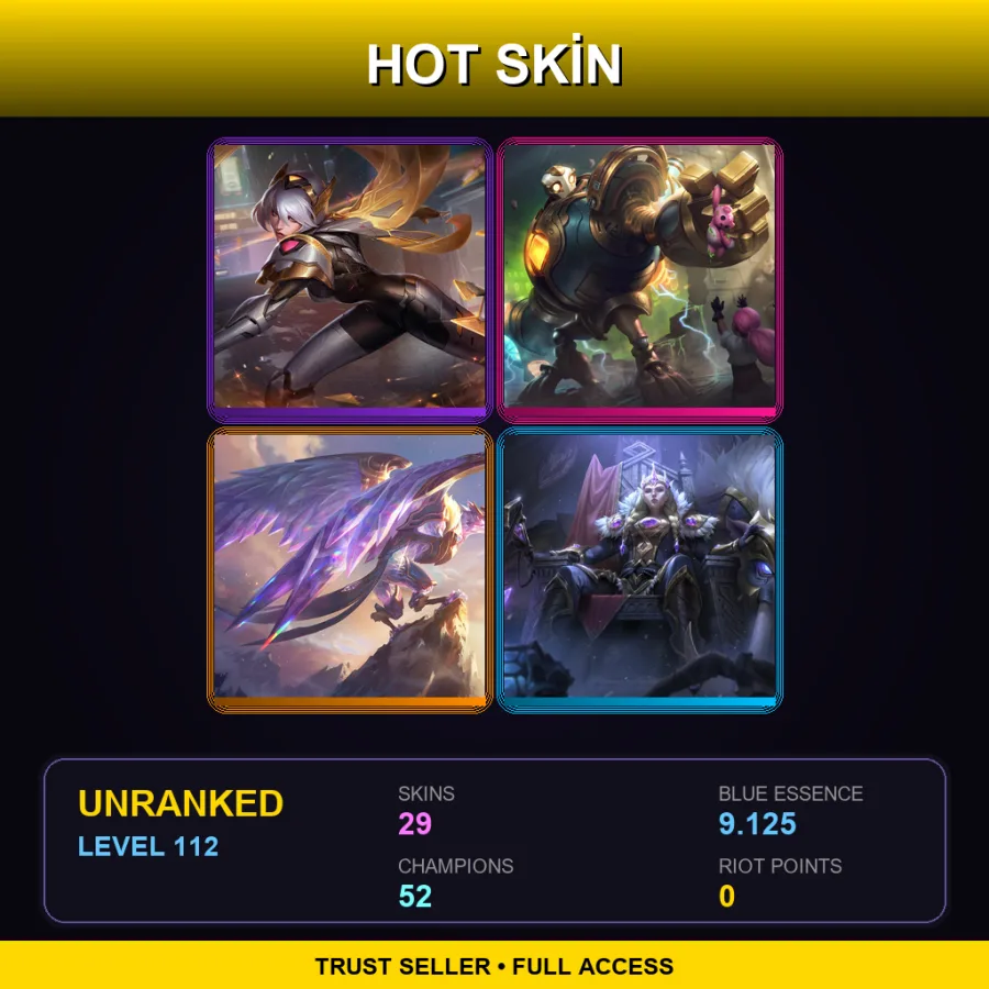 LAN | Lv112 | Unranked | 29 Skin | 52 Champ — LoL account