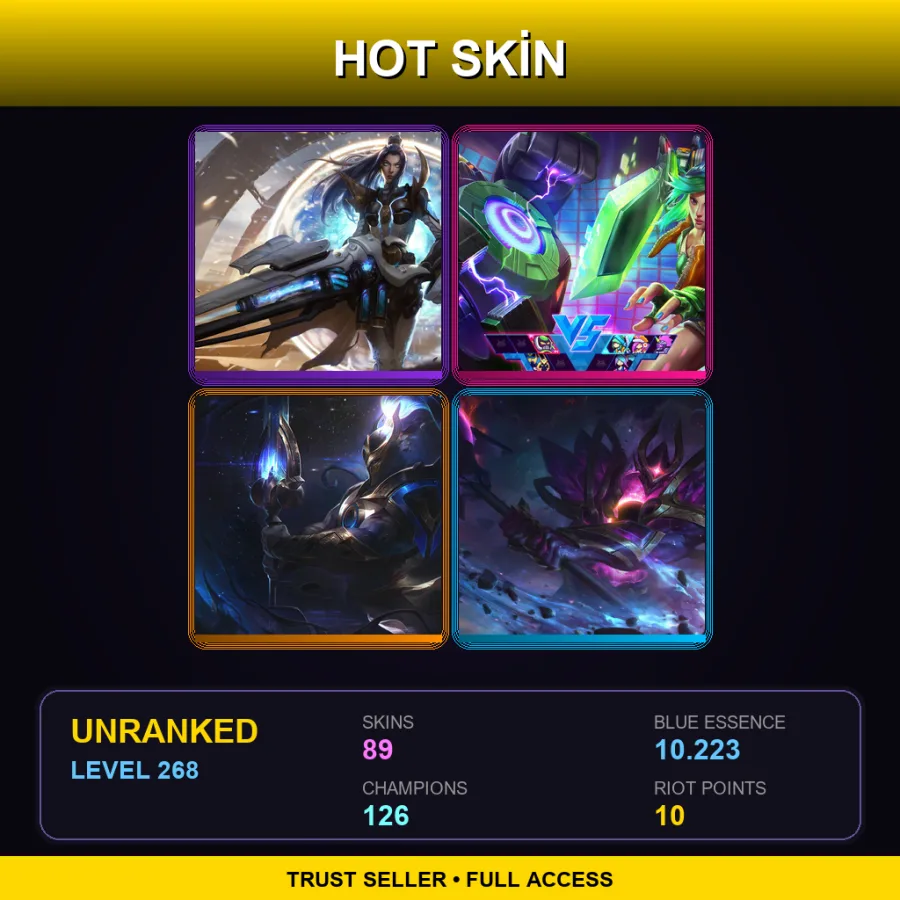 LAN | Lv268 | Unranked | 89 Skin | 126 Champ