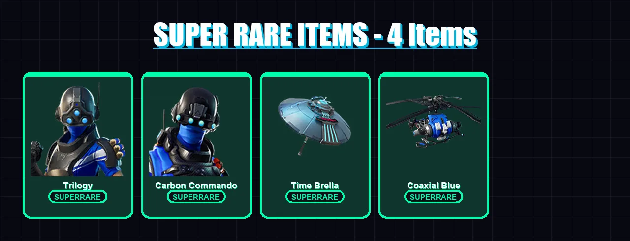 [PS4/PS5/XBOX/PC] | Trilogy | Carbon Commando | Hybrid | Blackheart | Zenith | 23 skin | 64 pickaxe | 50 emote | 67 glider | Lv1081