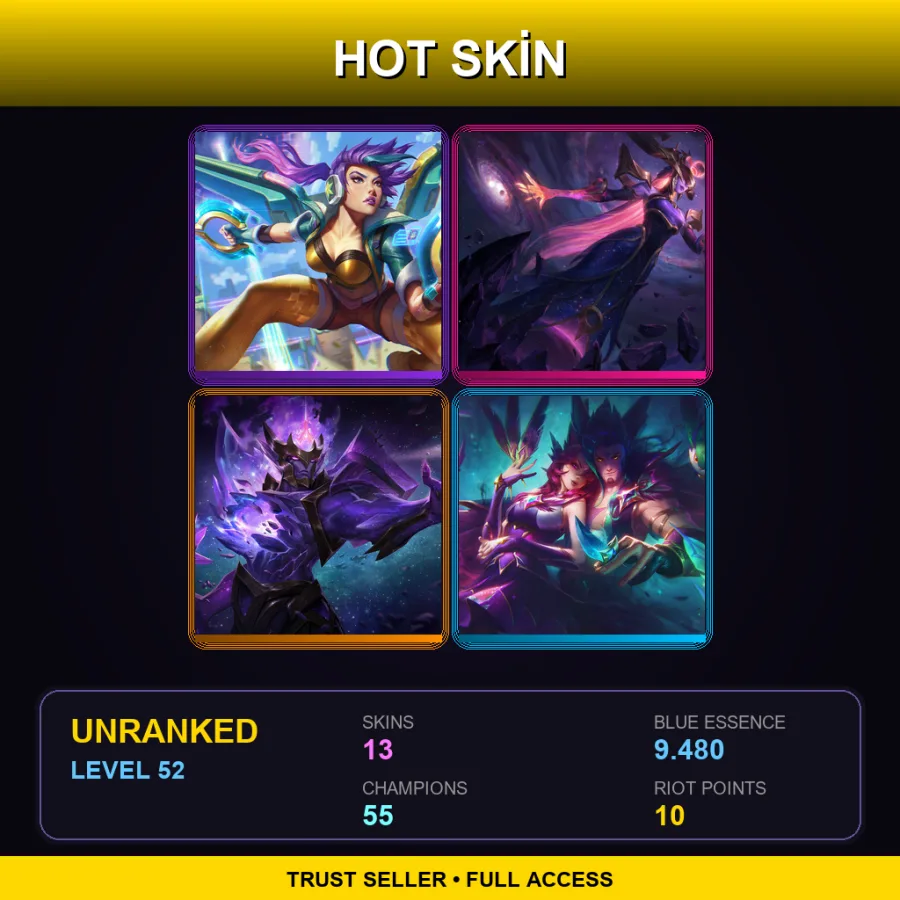 EUW | Lv52 | Unranked | 13 Skin | 55 Champ — Skt T1 Renekton