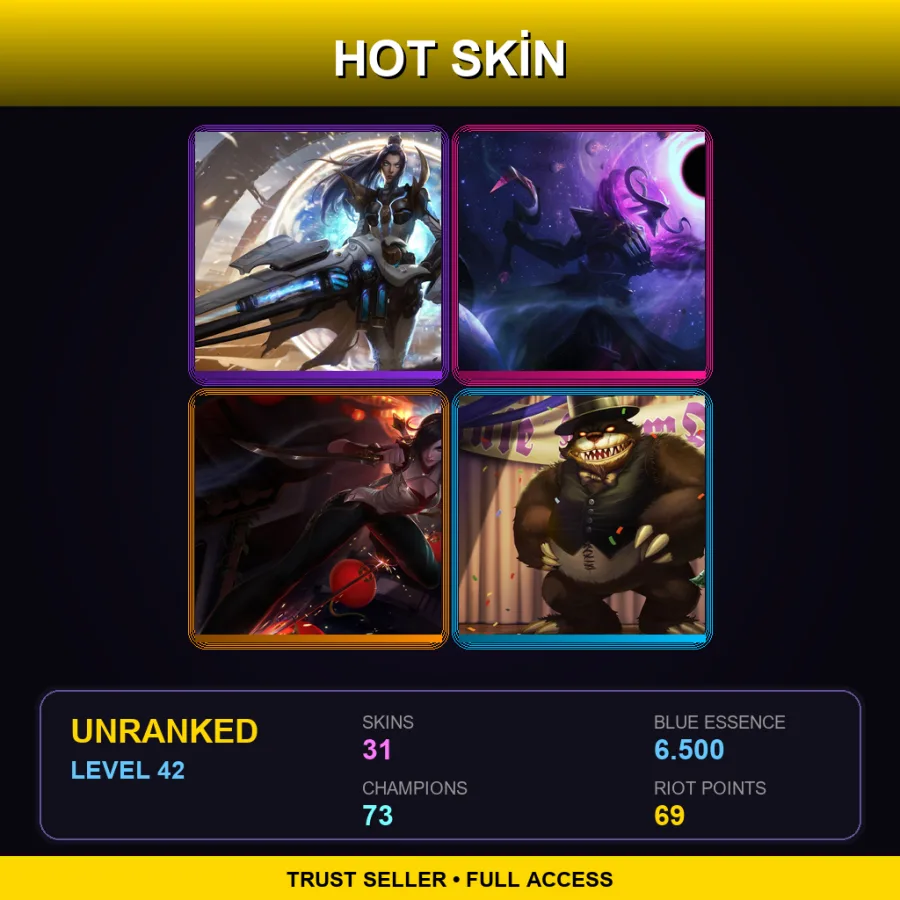 EUW | Lv42 | Unranked | 31 Skin | 73 Champ