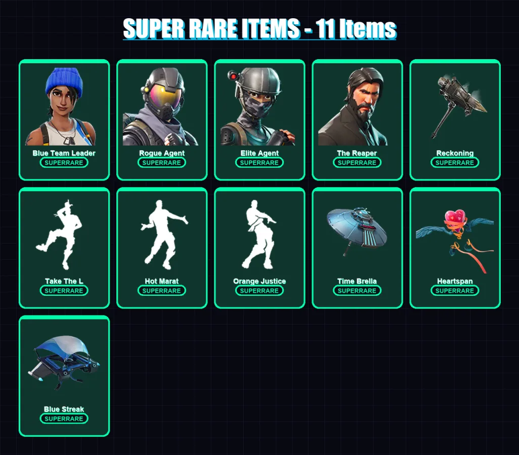 [PC/XBOX/PSN] | Blue Team Leader | Rogue Agent | Elite Agent | The Reaper | Omega | 84 skin | 80 pickaxe | 86 emote | 79 glider | Lv1233