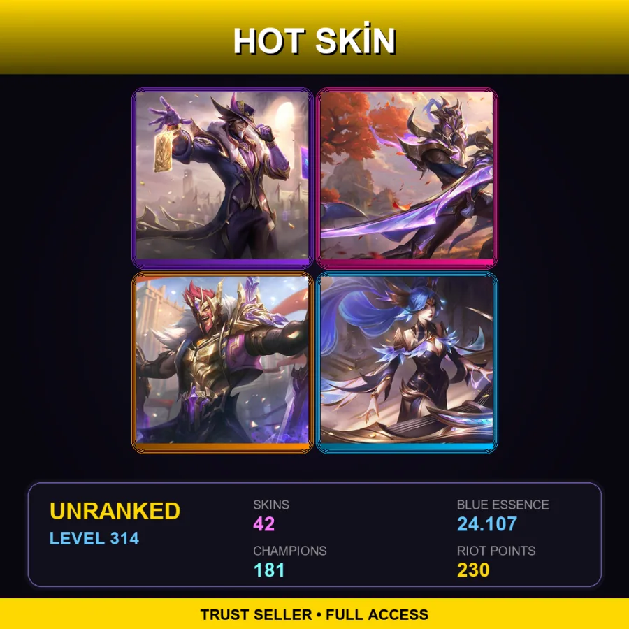 LAN | Lv314 | Unranked | 42 Skin | 181 Champ — Empyrean Zed