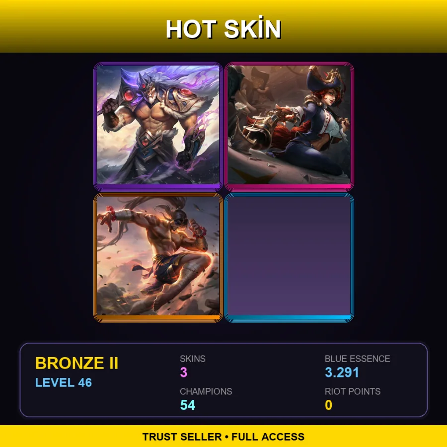 EUNE | Lv46 | Bronze II | 3 Skin | 54 Champ