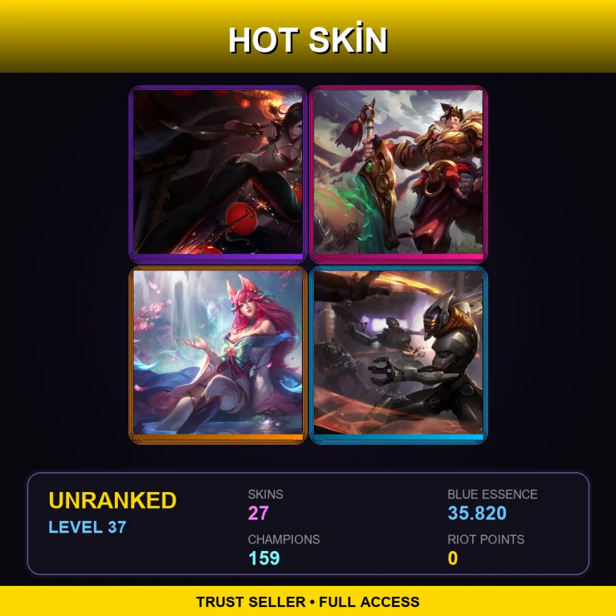 SG | Lv37 | Unranked | 27 Skin | 159 Champ — Battle Bunny Prime Riven