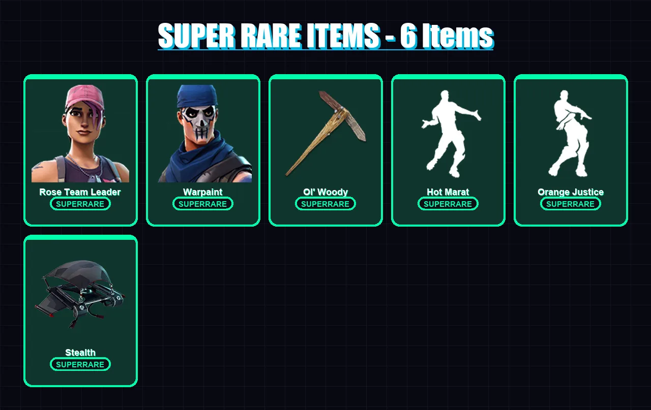 [PC/XBOX/PSN] | Rose Team Leader | Warpaint | Lynx | Luxe | Drift | 45 skin | 46 pickaxe | 52 emote | 46 glider | Lv508
