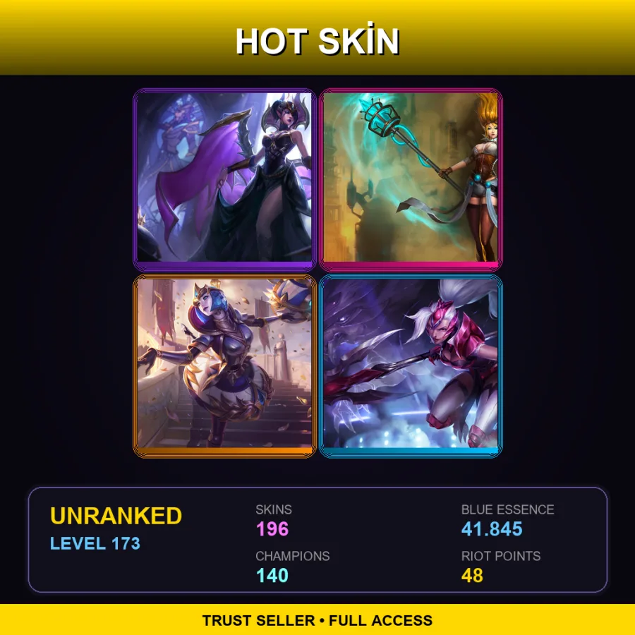 EUW | Lv173 | Unranked | 196 Skin | 140 Champ — Woad Ashe