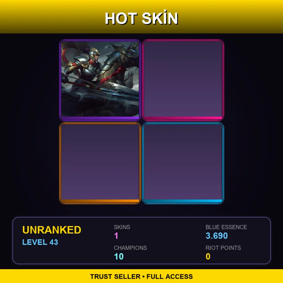 LAN | Lv43 | Unranked | 1 Skin | 10 Champ