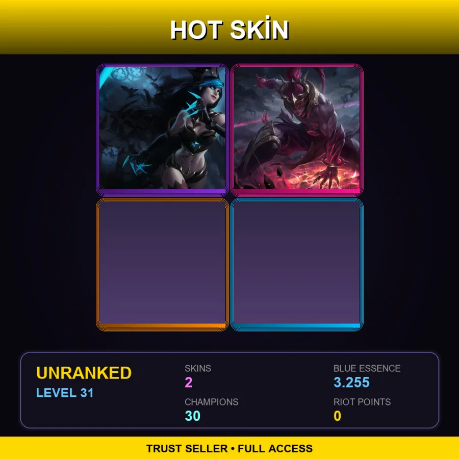 EUW | Lv31 | Unranked | 2 Skin | 30 Champ