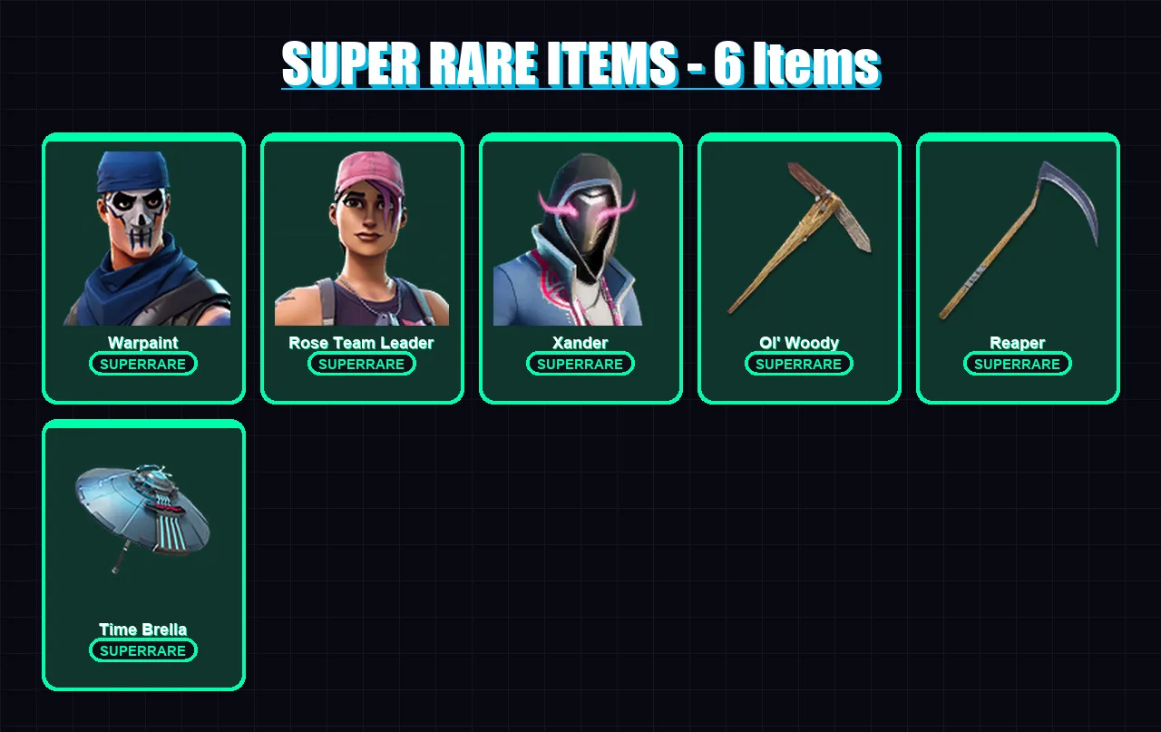 [PC/PSN] | Warpaint | Rose Team Leader | Xander | Blackheart | Sentinel | 145 skin | 189 pickaxe | 133 emote | 152 glider | Lv2096 — Fortnite account