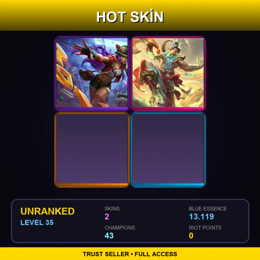 VN | Lv35 | Unranked | 2 Skin | 43 Champ