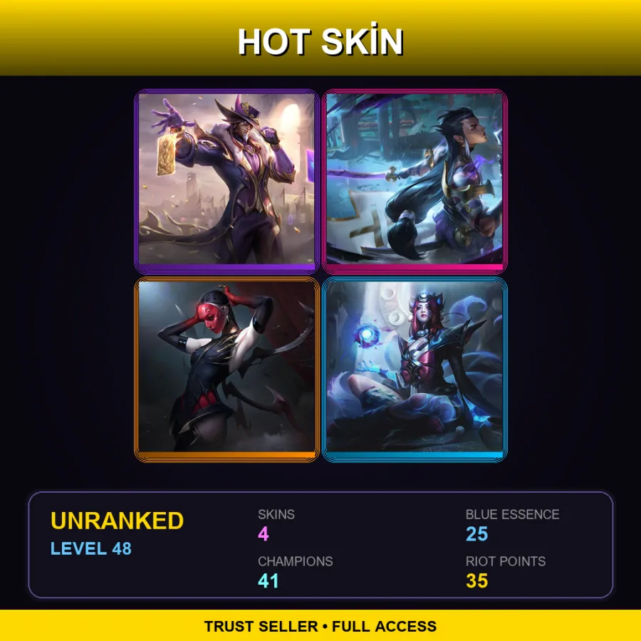 EUNE | Lv48 | Unranked | 4 Skin | 41 Champ