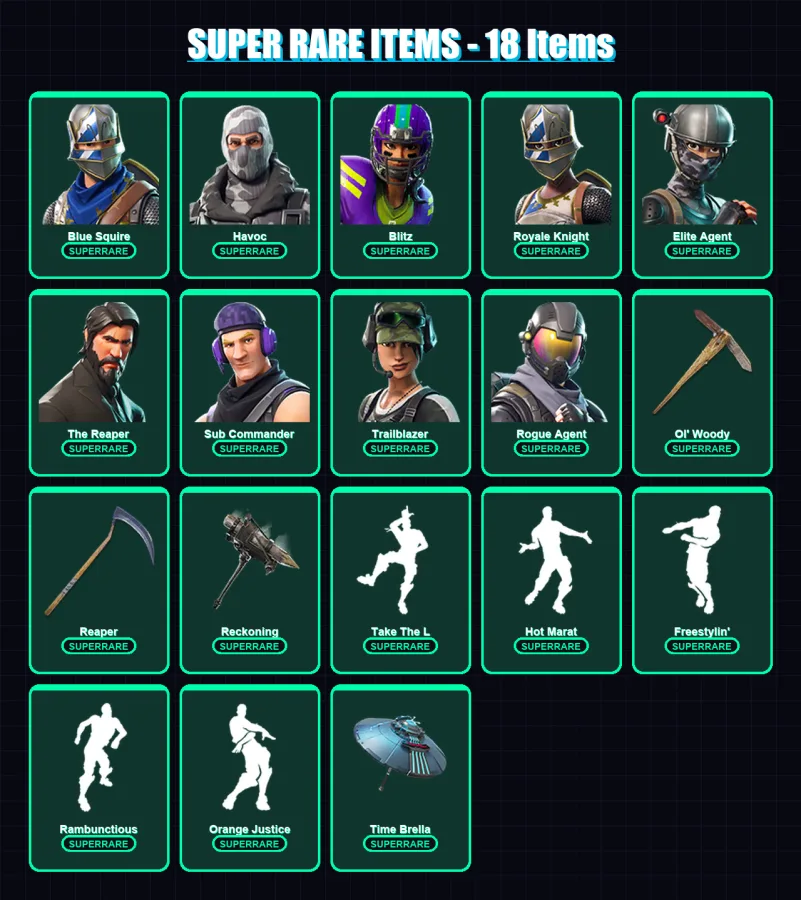 [PS4/PS5/PC] | Blue Squire | Havoc | Blitz | Royale Knight | Elite Agent | 105 skin | 98 pickaxe | 133 emote | 95 glider | Lv1354