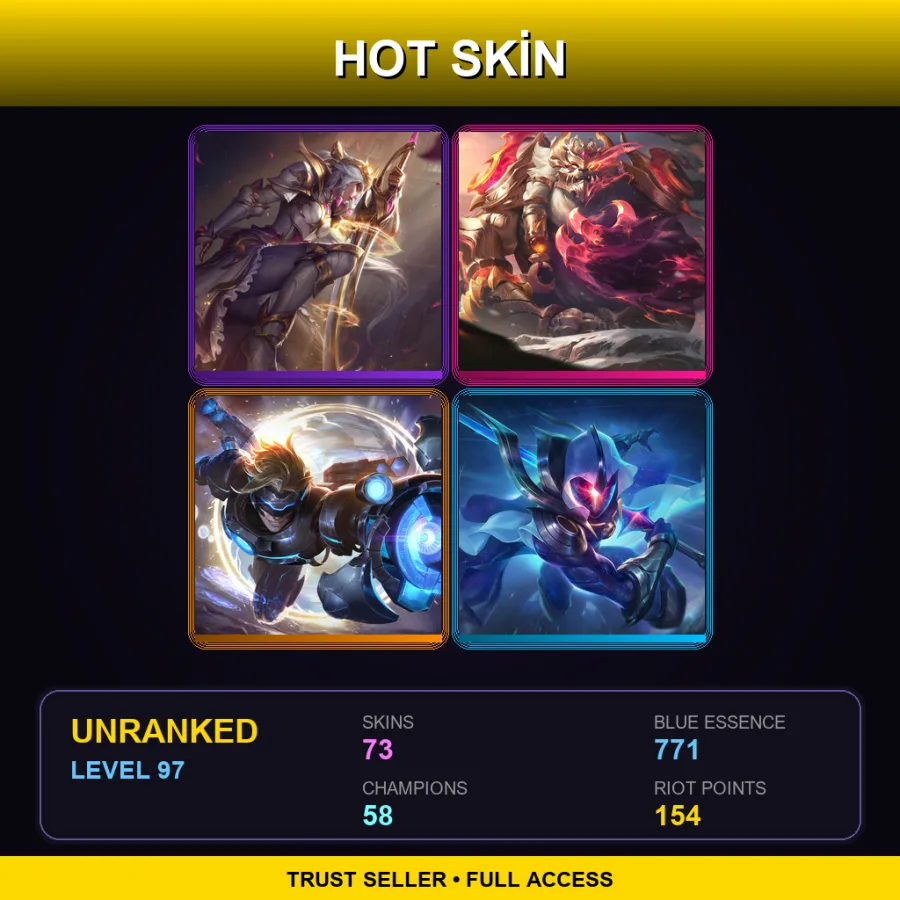 NA | Lv97 | Unranked | 73 Skin | 58 Champ