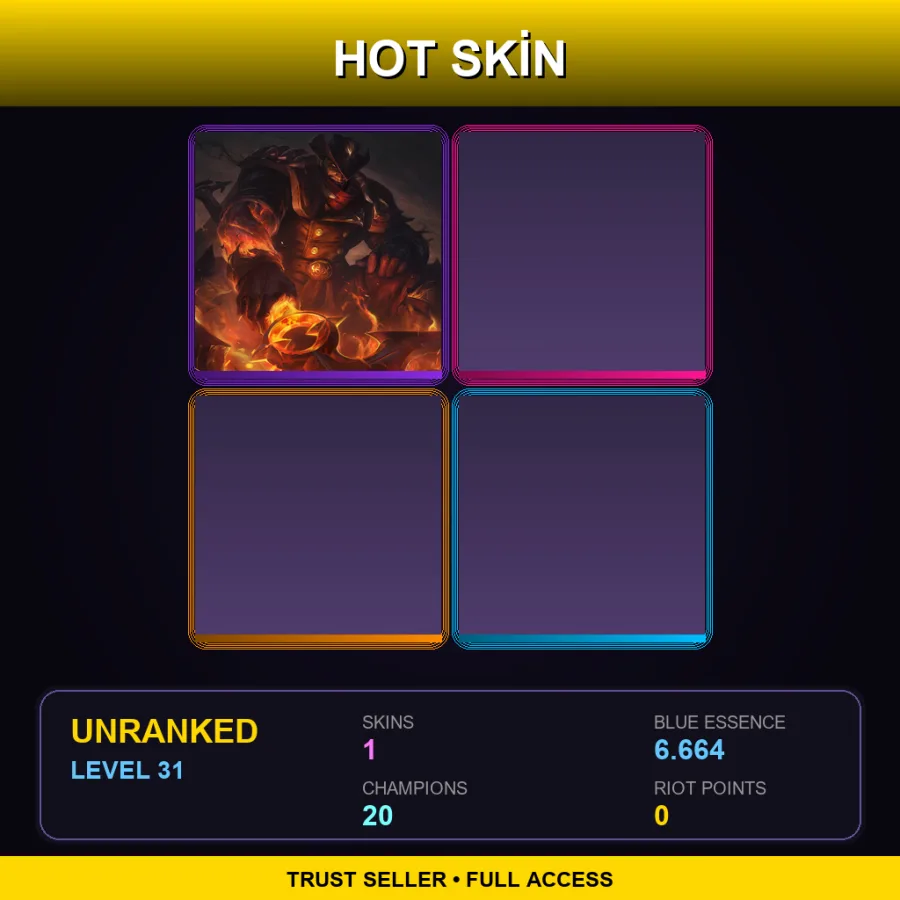 SG | Lv31 | Unranked | 1 Skin | 20 Champ
