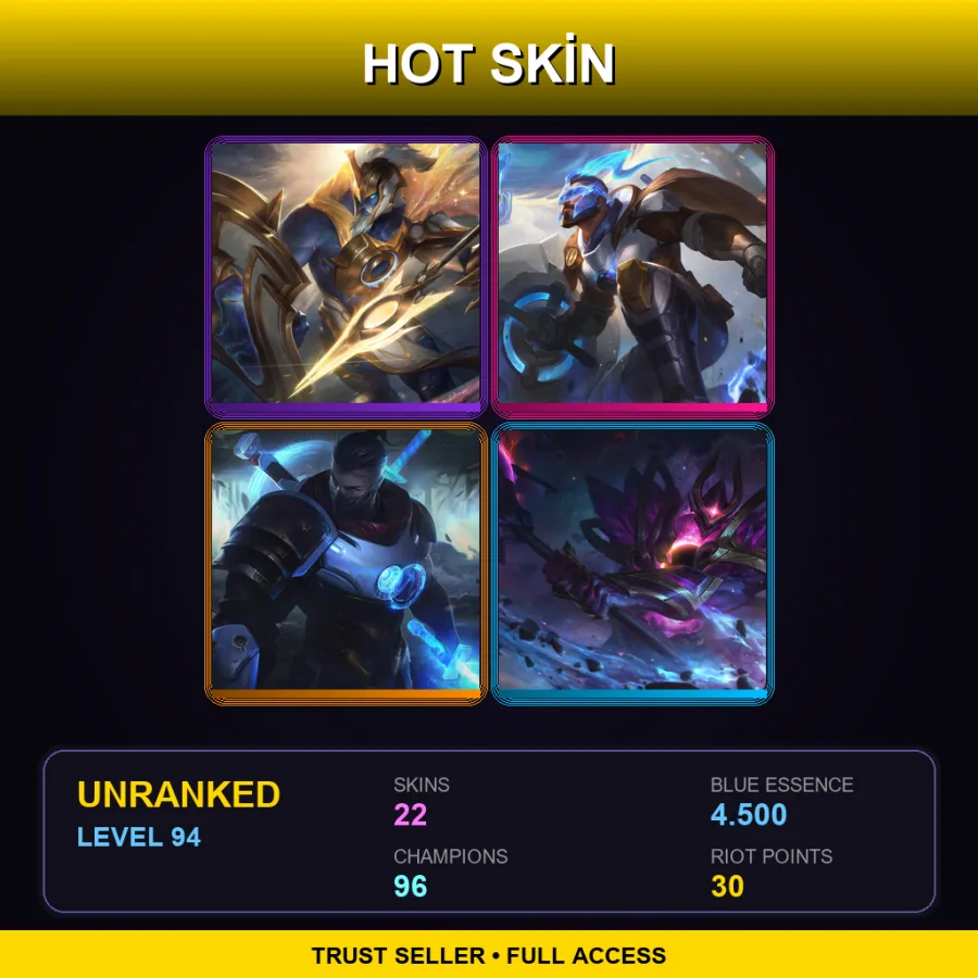TR | Lv94 | Unranked | 22 Skin | 96 Champ