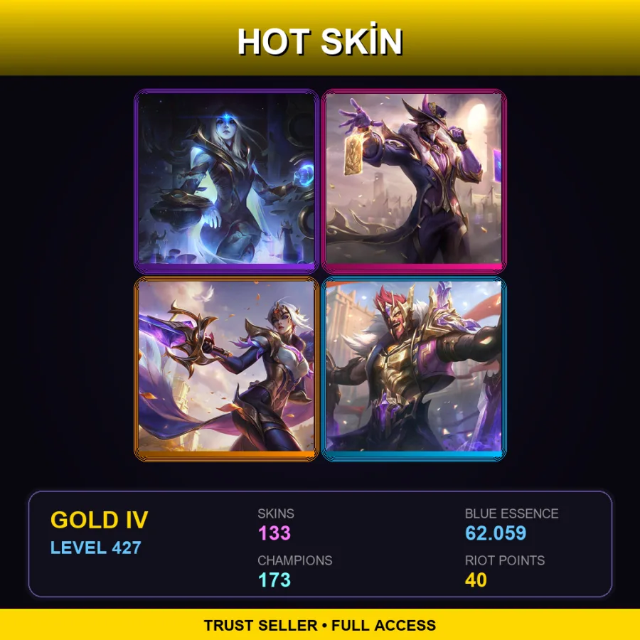 VN | Lv427 | Gold IV | 133 Skin | 173 Champ
