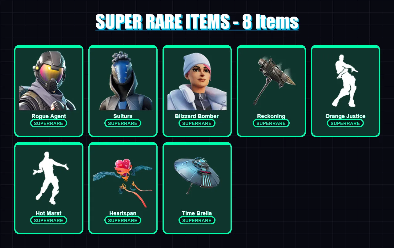 [PC/XBOX/PSN] | Rogue Agent | Sultura | Blizzard Bomber | Red Knight | The Visitor | 45 skin | 87 pickaxe | 79 emote | 83 glider | Lv1699 — Fortnite account