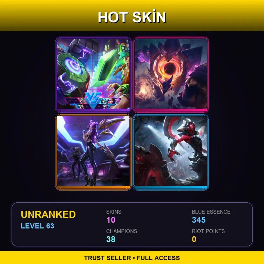 EUNE | Arcade Riven | Dark Star Malphite | K/DA Kai'Sa | Eternum Cassiopeia | 10 Skin | 38 Champ | Lv63