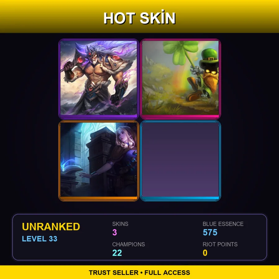 EUNE | Lv33 | Unranked | 3 Skin | 22 Champ