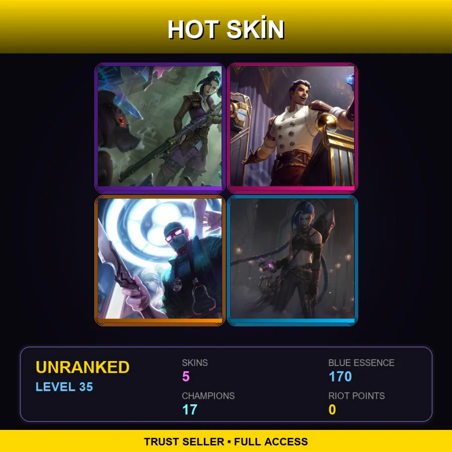 LAN | Lv35 | Unranked | 5 Skin | 17 Champ
