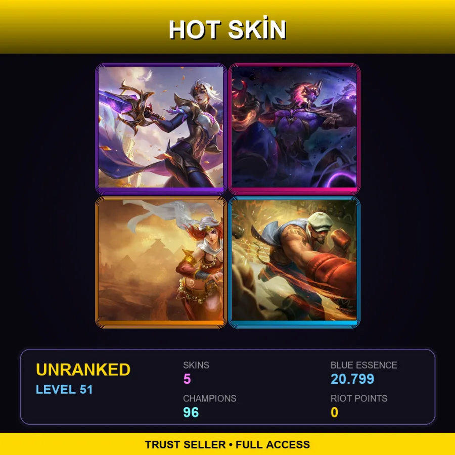 LAS | Lv51 | Unranked | 5 Skin | 96 Champ