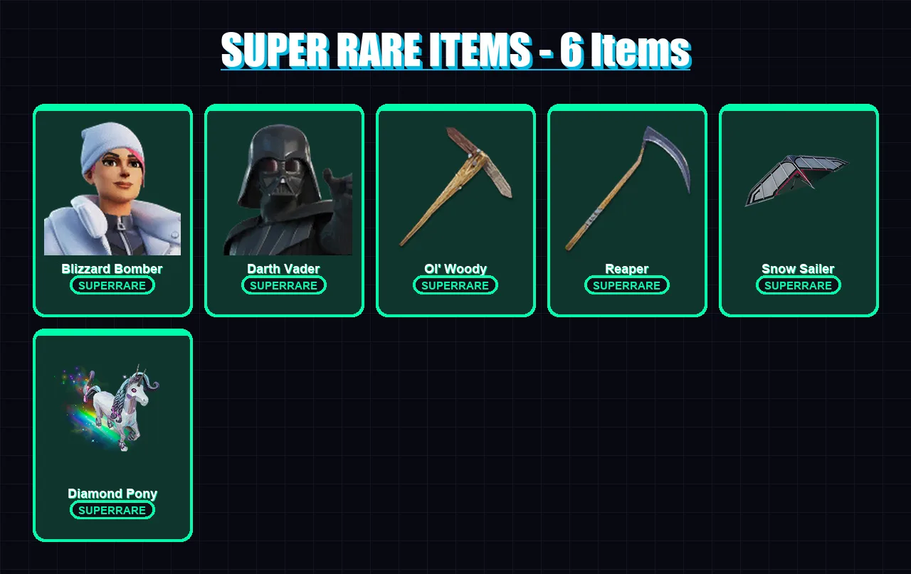 [PS4/PS5/XBOX/PC] | Blizzard Bomber | Darth Vader | Son Goku | Torin | Driftwalker | 198 skin | 172 pickaxe | 152 emote | 133 glider | Lv2080