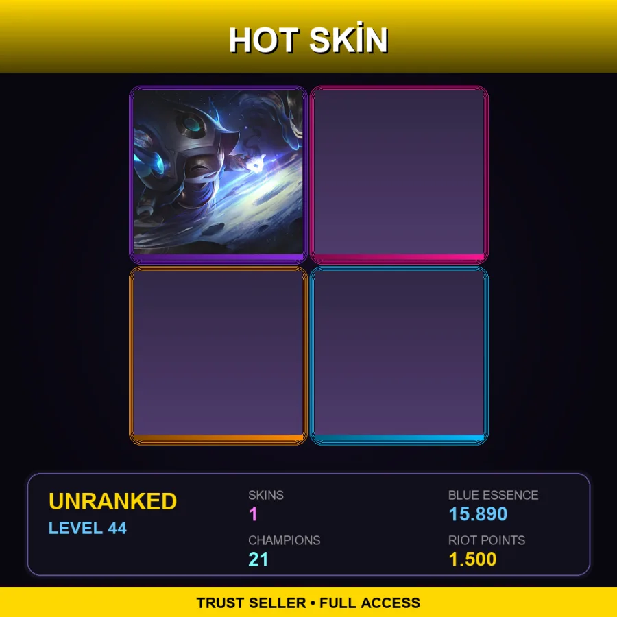 EUW | Lv44 | Unranked | 1 Skin | 21 Champ
