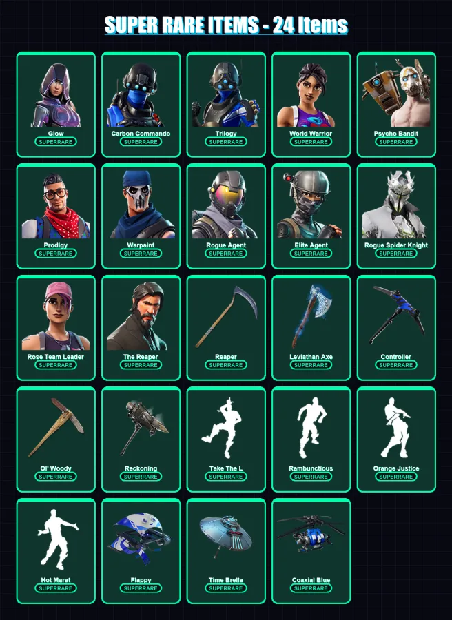 [PC/XBOX/PSN] | Glow | Carbon Commando | Trilogy | World Warrior | Psycho Bandit | 211 skin | 214 pickaxe | 143 emote | 164 glider | Lv2328