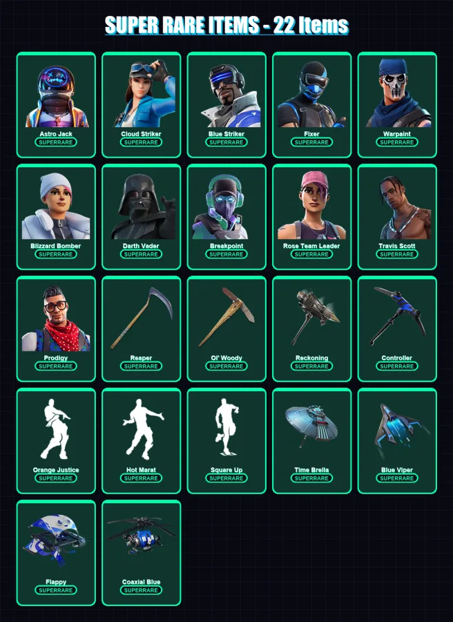 [PS4/PS5/XBOX/PC] | Astro Jack | Cloud Striker | Blue Striker | Fixer | Warpaint | 198 skin | 169 pickaxe | 193 emote | 157 glider | Lv2187