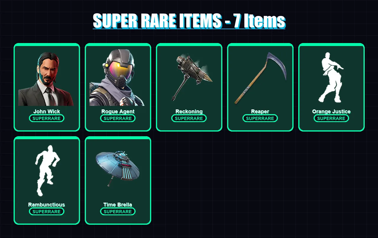 [PC/PSN] | John Wick | Rogue Agent | Ragnarok | Raven | Frozen Raven | 61 skin | 60 pickaxe | 76 emote | 53 glider | Lv659