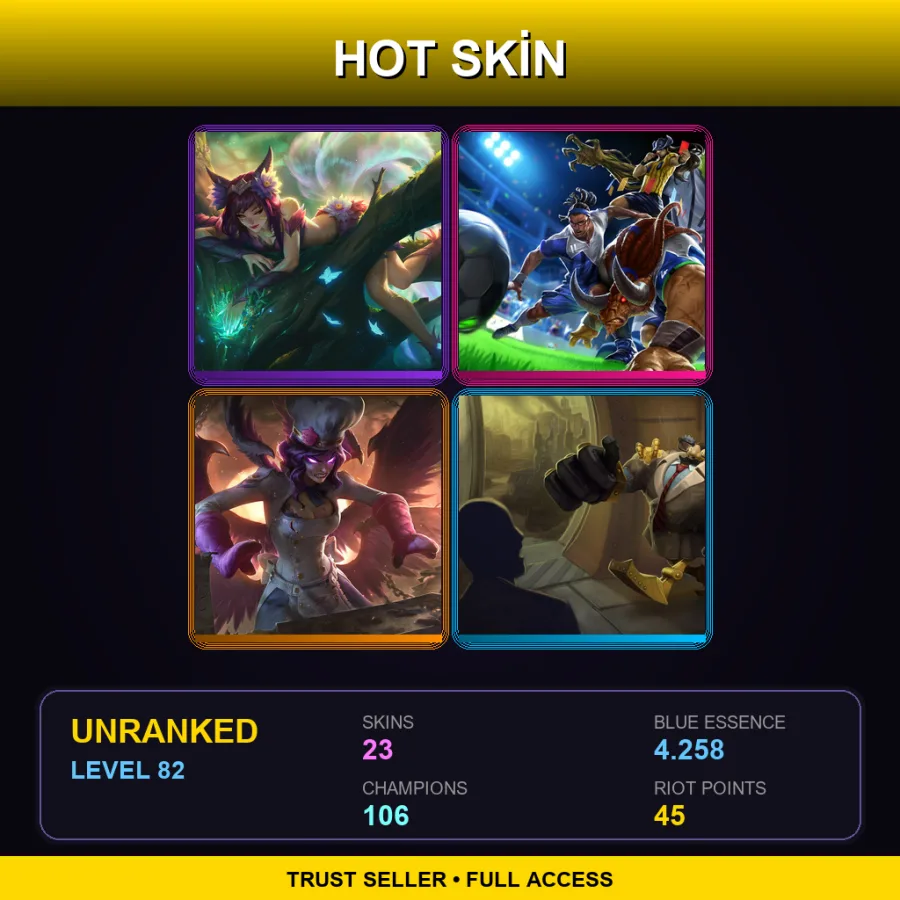 EUNE | Lv82 | Unranked | 23 Skin | 106 Champ