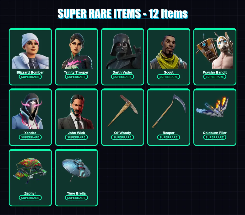 [PC/XBOX/PSN] | Blizzard Bomber | Trinity Trooper | Darth Vader | Scout | Psycho Bandit | 1048 skin | 765 pickaxe | 434 emote | 302 glider | Lv6992