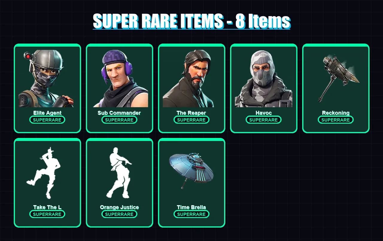 [PS4/PS5/XBOX/PC] | Elite Agent | Sub Commander | The Reaper | Havoc | Calamity | 16 skin | 21 pickaxe | 16 emote | 20 glider | Lv301 — Game account