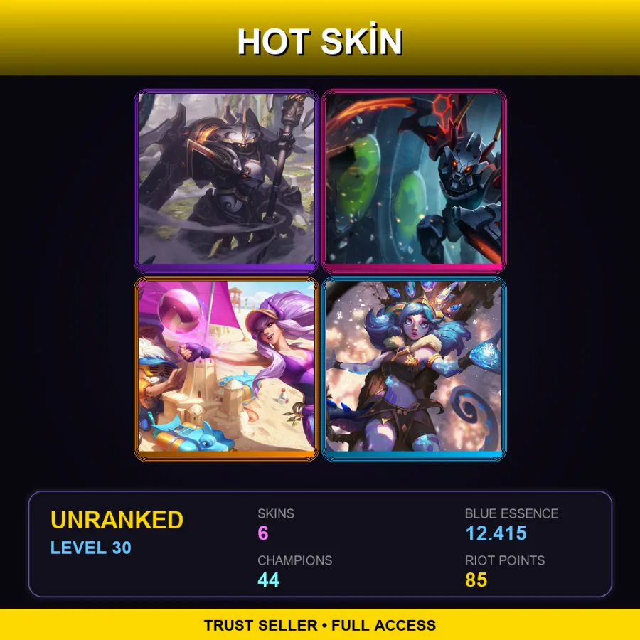TR | Lv30 | Unranked | 6 Skin | 44 Champ