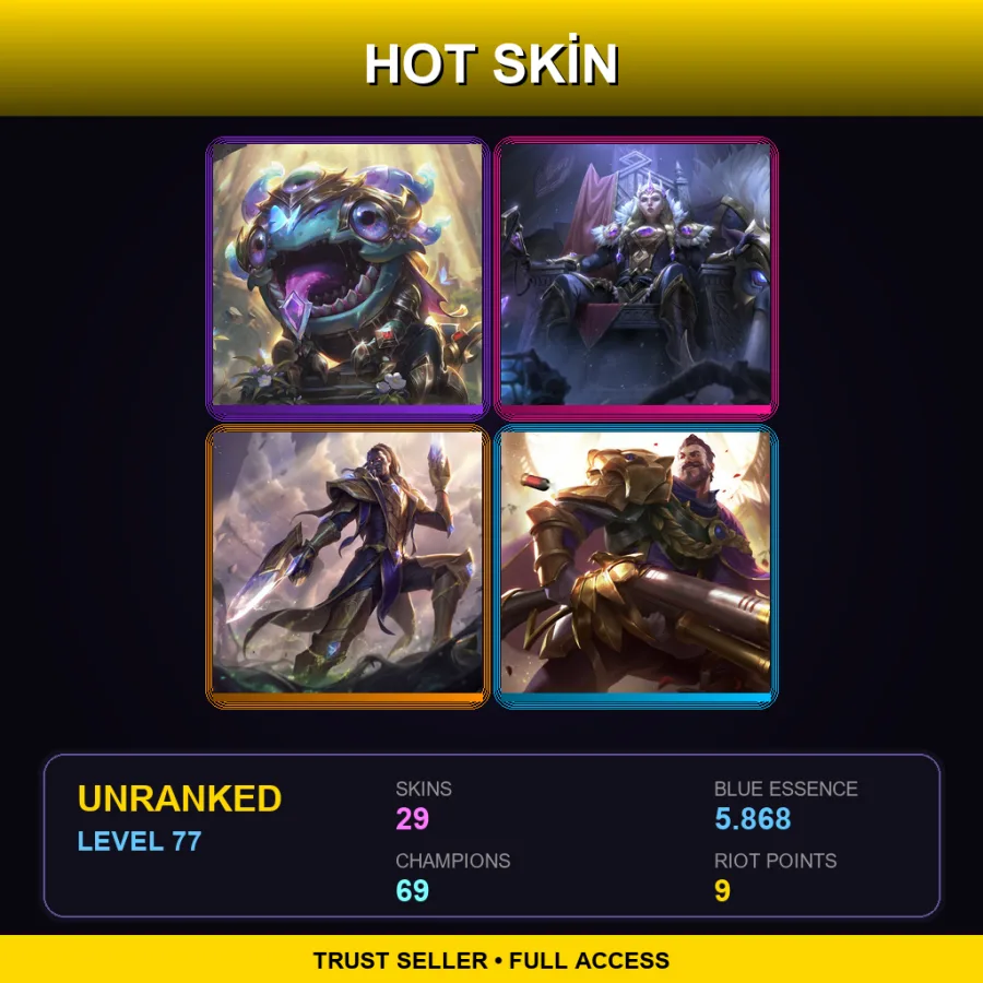 VN | Lv77 | Unranked | 29 Skin | 69 Champ