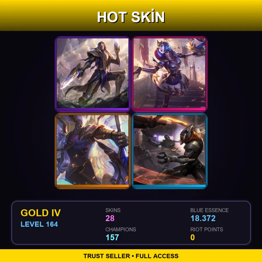 SG | Lv164 | Gold IV | 28 Skin | 157 Champ