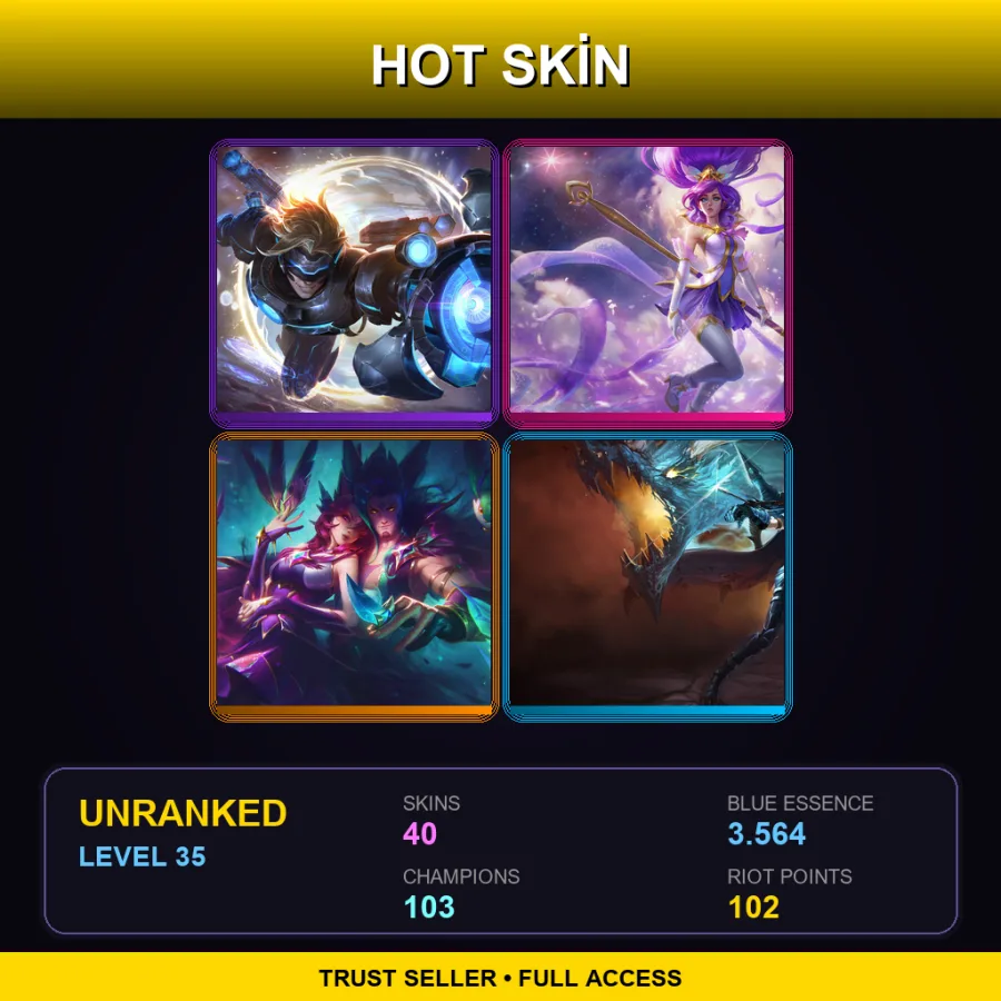 EUW | Lv35 | Unranked | 40 Skin | 103 Champ