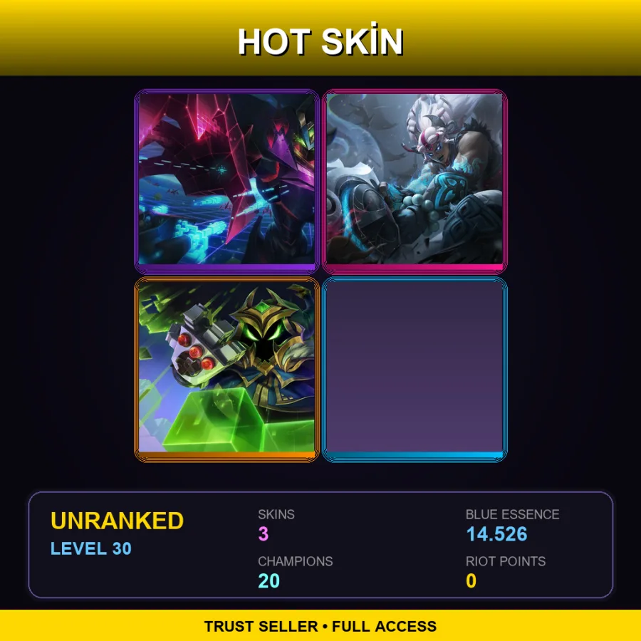 LAN | Lv30 | Unranked | 3 Skin | 20 Champ