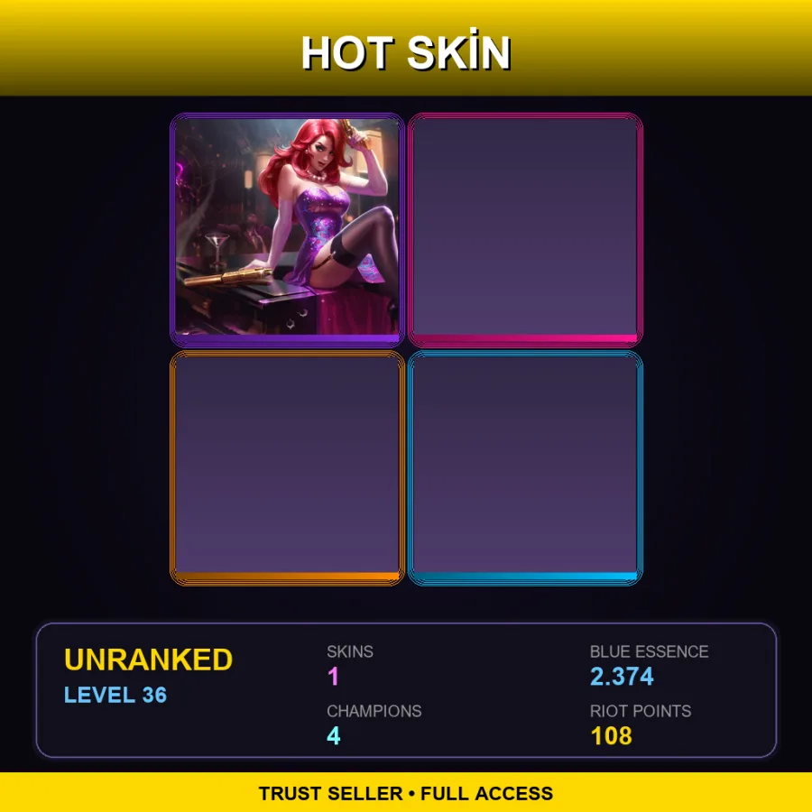 LAN | Lv36 | Unranked | 1 Skin | 4 Champ