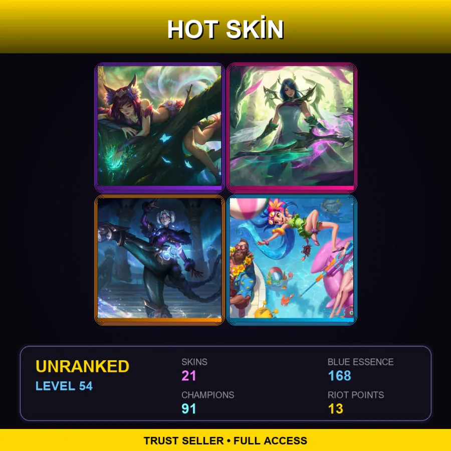 LAS | Lv54 | Unranked | 21 Skin | 91 Champ — Heartsteel Ezreal