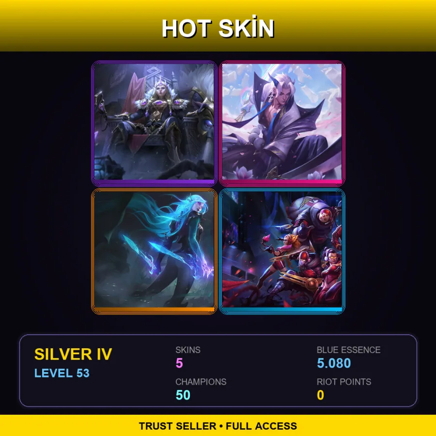 NA | Lv53 | Silver IV | 5 Skin | 50 Champ