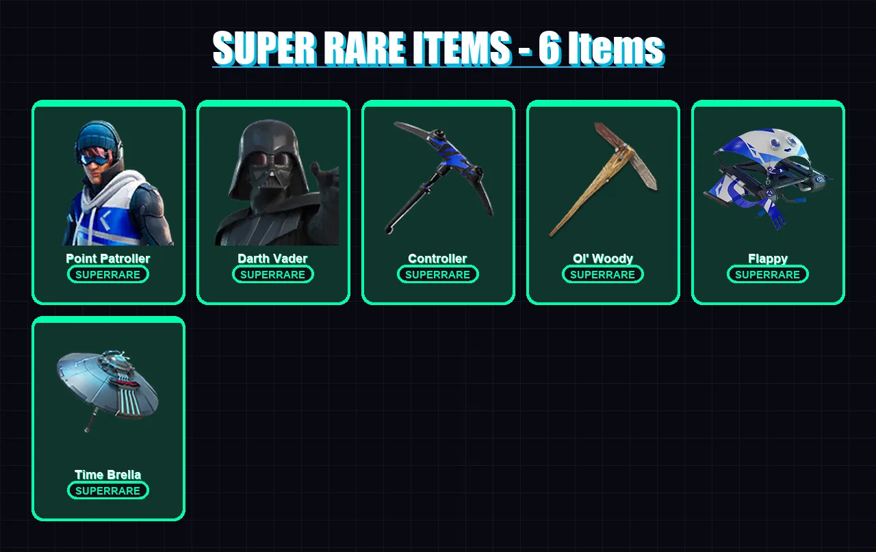 [PS4/PS5/XBOX/PC] | Point Patroller | Darth Vader | Snap | Mizuki | Renzo the Destroyer | 89 skin | 160 pickaxe | 108 emote | 135 glider | Lv1701
